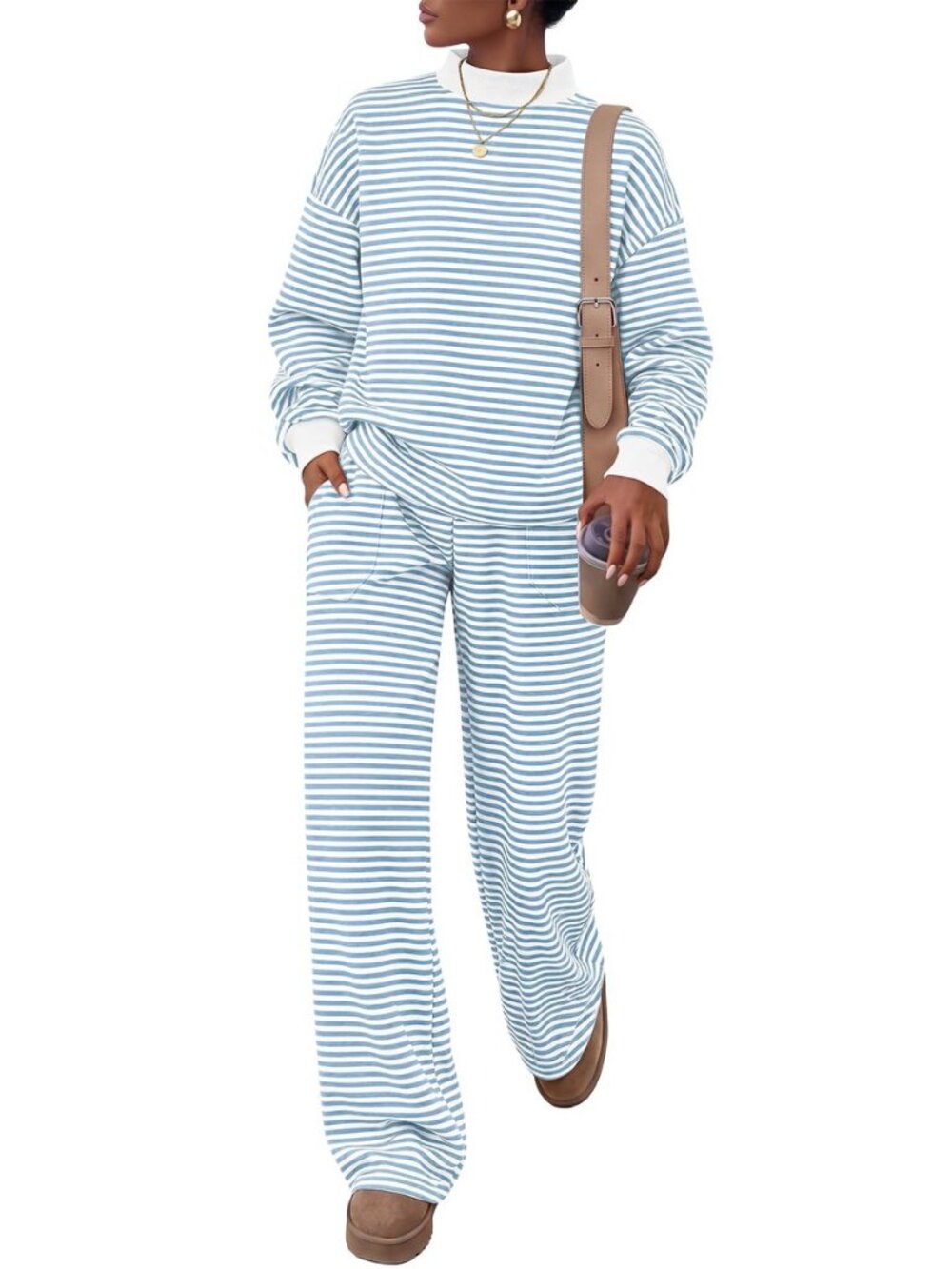 Two Piece Sets for Women Striped Lounge Set